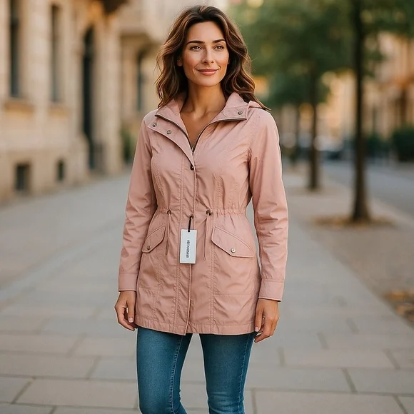 Cole Haan Pink Hooded Rain Coat
New - Picture 1 of 10